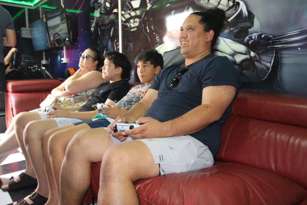 Kids enjoying gaming van trailer hire in Sydney