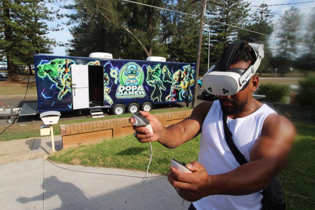 Unique corporate team building Sydney with Dopa Gamer mobile game truck