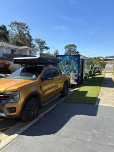 Exterior view of the Dopa Gamer gaming van parking at a Sydney home